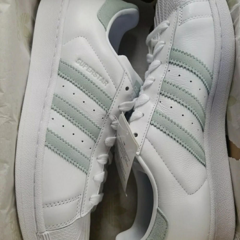 Adidas Superstar Vapor Green Stripes Women's Shoes - Picture 11 of 12